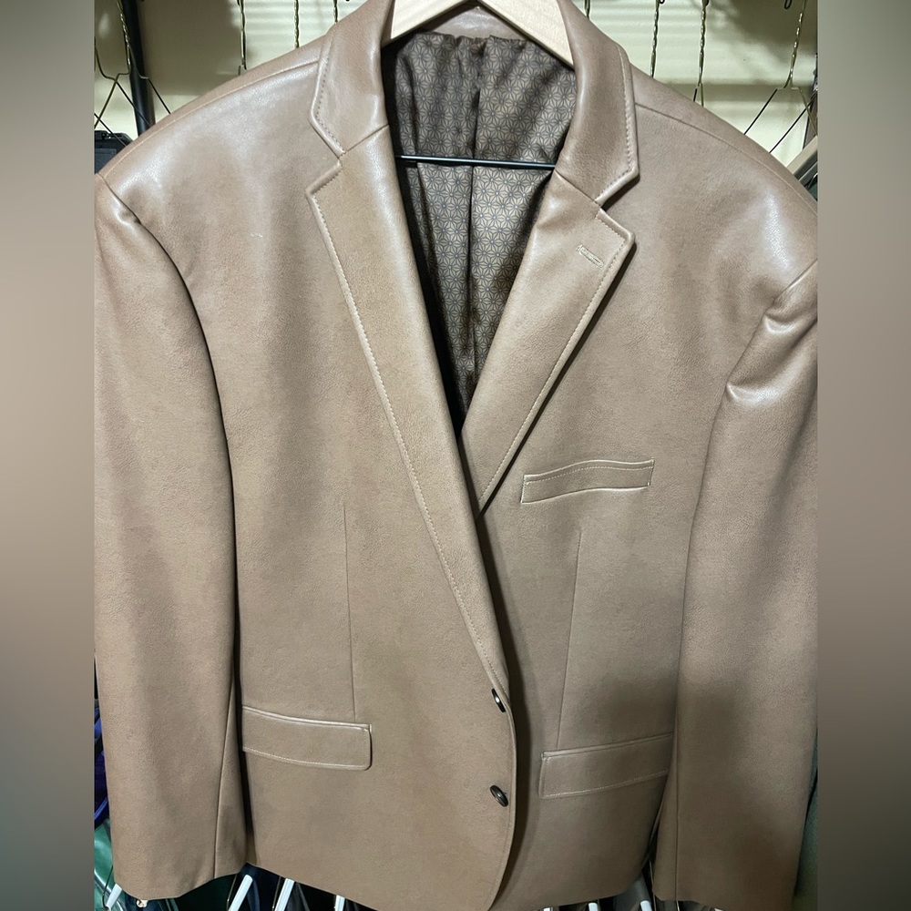 Michael Kors 48R Brown Leather Blazer